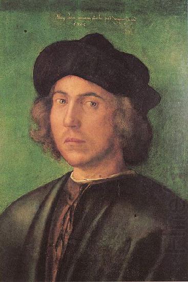 Portrat eines jungen Mannes vor grunem Hintergrund, Albrecht Durer